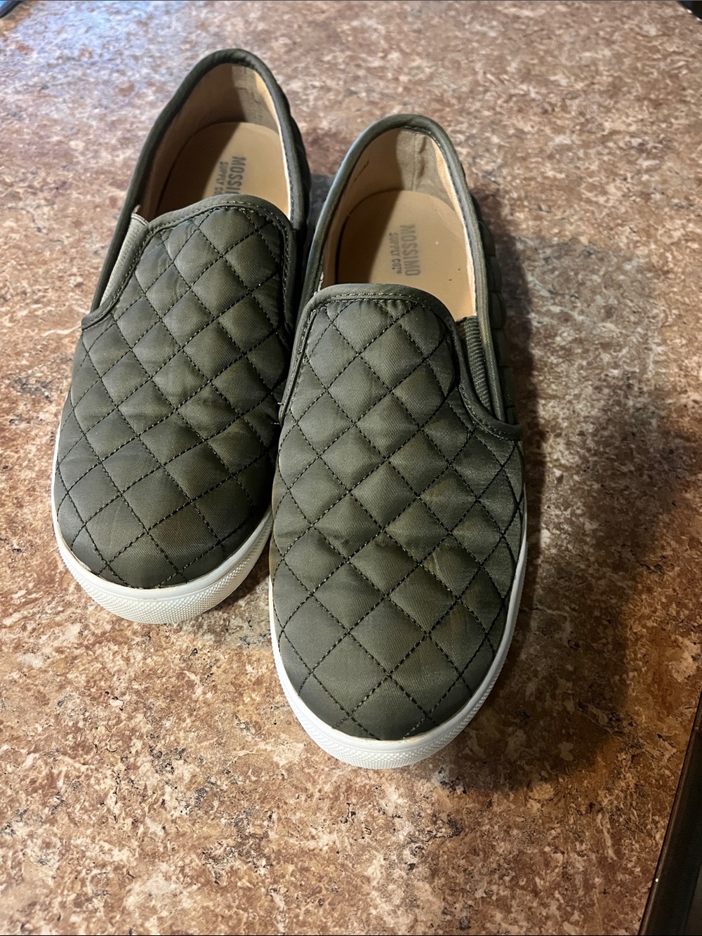 Mossimo Quilted Slip-On Sneakers in Olive